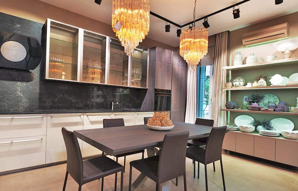 modern remodel of an interior dining room